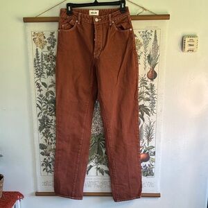 ROLLA'S Rust-Red High-Waist Straight Leg Jeans 27